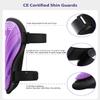 Shin Guards Soccer Kids Youth, CE Certified Airsfish Shin Guard Protection Gear for 2-18 Years Old Boys Girls Teenagers High Impact Resistant Breathable Comfortable 1 Pair 4 Sizes (Small, Purple) view 2