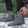Men's Women's Lightweight Walking Boots Waterproof Warm Plush Lining Booties Comforable Slip on Winter Snow Boots Lace up Fur Lined Outdoor Winter Anti-Slip Ankle Boots Grey 46 view 2