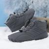 Men's Women's Lightweight Walking Boots Waterproof Warm Plush Lining Booties Comforable Slip on Winter Snow Boots Lace up Fur Lined Outdoor Winter Anti-Slip Ankle Boots Grey 46 view 4