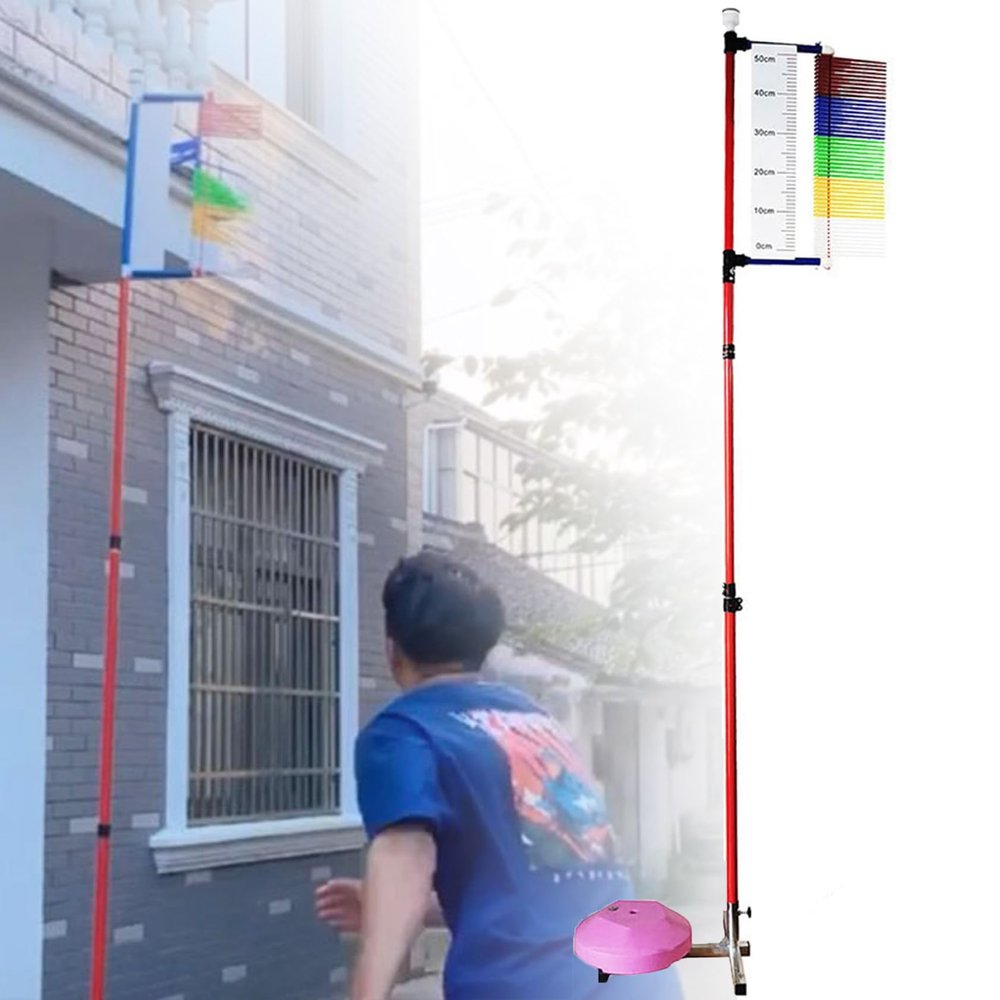 Adjustable Height Vertical Jump Trainer, Metal Gym School Vertical Leap Measurer, Sport Athletes Training Vertical Jump Tester 3.9-11.5ft, Easy to Install Vertical Jump Measurement Tool