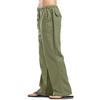 Linen Pants Men Big Tall Casual Cotton Yoga Pants with Pockets Drawstring Elastic Waist Straight-Leg Lightweight Trousers Mens Sweatpants with Pockets(B1-Army Green,Large) view 3