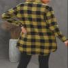 EVALESS Fall Outfits for Women Clothing Plaid Long Sleeve Jackets V Neck Long Sleeve Shacket Jacket Button Down Flannel Shirts Loose Cardigans Coats Yellow X-Large view 4