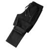 ANUFER Mens Slim Fit Cotton Sweatpants Jogging Bottoms with Zipper Pockets Casual Trousers Open Bottom Black Fluff XXL view 3