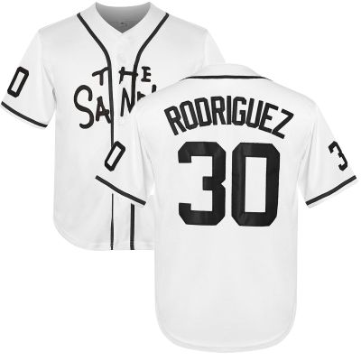 Youth Baseball Jersey 30 Stitched The Sandlot Benny The Jet Rodriguez Movie Boy's Baseball Jersey Gift for Kids(Medium,30-White)