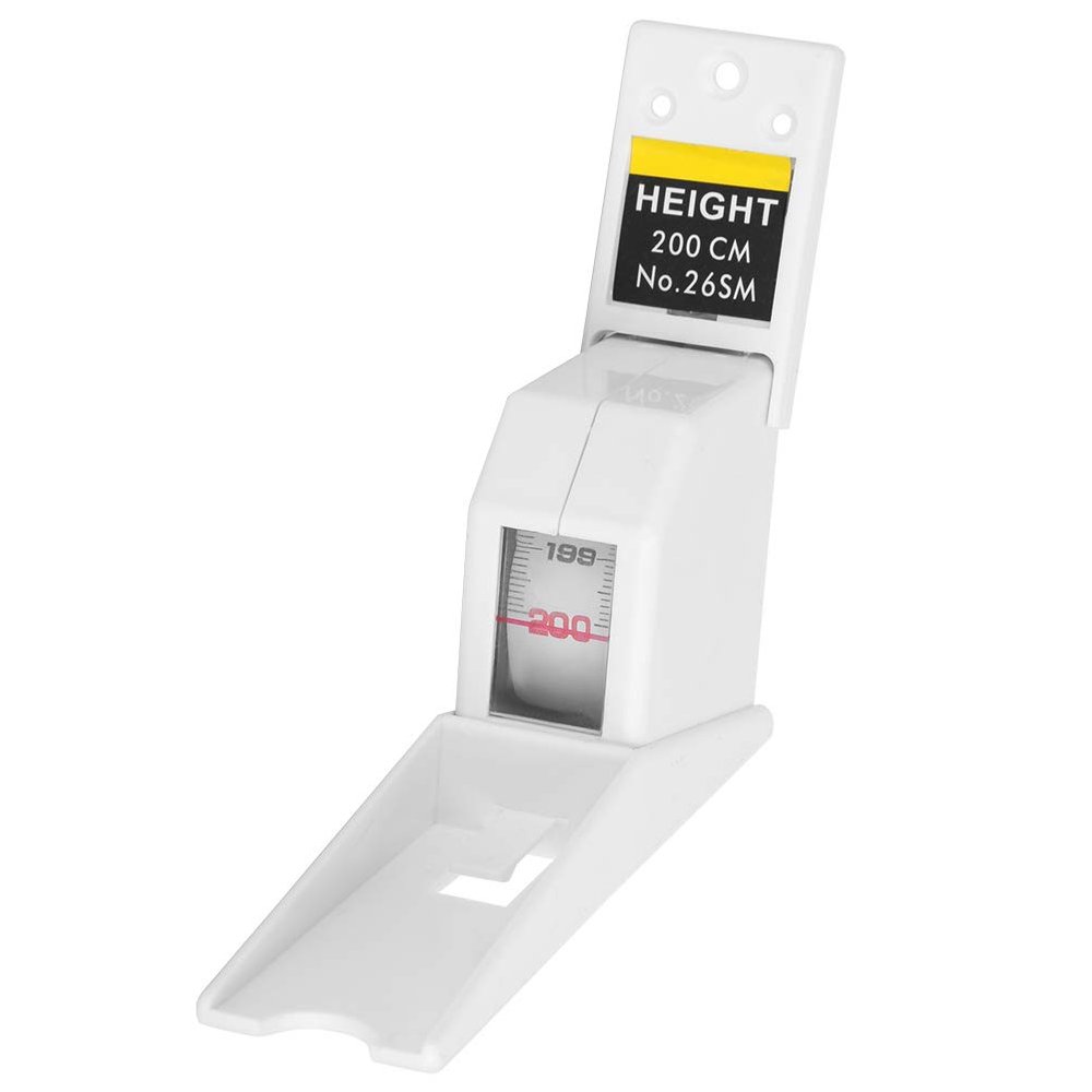 Metal Stature Meter, Metric System 2M Height Stature Meter, Retractable Measuring Tape Ruler Metal Measuring Tool for Adults and Children(White)