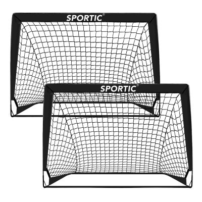 2 Pack 4' x 3' Soccer Goal Net Set, Pop Up Kids Practice Soccer Goals for Indoor and Outdoor.Portable Soccer Net with Carrying Bag & Ground Pegs, Perfect for Backyard, Field, Court (Black)