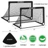 2 Pack 4' x 3' Soccer Goal Net Set, Pop Up Kids Practice Soccer Goals for Indoor and Outdoor.Portable Soccer Net with Carrying Bag & Ground Pegs, Perfect for Backyard, Field, Court (Black) view 2