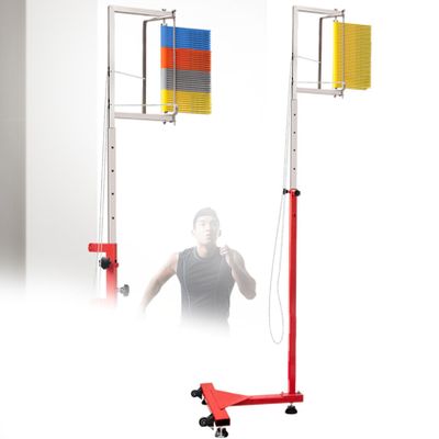 SOYPAX 1.7-3.6m Jump Measurement Tool Stick Pole, Vertical Challenger Tester for Basketball and Volleyball, Jump Training Equipment for School Gyms, Sport ABS Plastic Target Vanes,Yellow+Rope