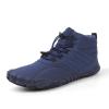 Men's Women's Lightweight Walking Boots Waterproof Warm Plush Lining Booties Comforable Slip on Winter Snow Boots Lace up Fur Lined Outdoor Winter Anti-Slip Ankle Boots Navy 44