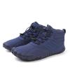 Men's Women's Lightweight Walking Boots Waterproof Warm Plush Lining Booties Comforable Slip on Winter Snow Boots Lace up Fur Lined Outdoor Winter Anti-Slip Ankle Boots Navy 44 view 2