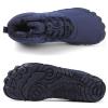 Men's Women's Lightweight Walking Boots Waterproof Warm Plush Lining Booties Comforable Slip on Winter Snow Boots Lace up Fur Lined Outdoor Winter Anti-Slip Ankle Boots Navy 44 view 3