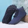 Men's Women's Lightweight Walking Boots Waterproof Warm Plush Lining Booties Comforable Slip on Winter Snow Boots Lace up Fur Lined Outdoor Winter Anti-Slip Ankle Boots Navy 44 view 4