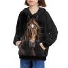 WELLFLYHOM Black Hoodies Kids Horse Sweatshirt for Boys Girls Size 11-13 Trendy Graphic Pullover Top Long Sleeve Hoodie Hooded Sweater Shirt Fall Outfits for Teens Jumpers Activewear view 2