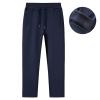 ANUFER Mens Slim Fit Cotton Sweatpants Jogging Bottoms with Zipper Pockets Casual Trousers Open Bottom Navy Fluff XL view 2