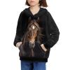 WELLFLYHOM Black Hoodies Kids Horse Sweatshirt for Boys Girls 14-16T Trendy Graphic Pullover Top Long Sleeve Hoodie Hooded Sweater Shirt Fall Outfits for Teens Jumpers Activewear view 2