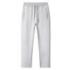 ANUFER Mens Slim Fit Cotton Sweatpants Jogging Bottoms with Zipper Pockets Casual Trousers Open Bottom Light Grey Fluff L view 1