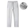 ANUFER Mens Slim Fit Cotton Sweatpants Jogging Bottoms with Zipper Pockets Casual Trousers Open Bottom Light Grey Fluff L view 2