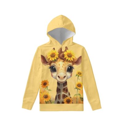 WELLFLYHOM Sunflower Clothes Kids Hoodies Funny Giraffe Sweatshirt Size 11-13 Graphic Pullover Hoodie Boys Girls Long Sleeve Hoodie Sweater Shirts with Front Pocket Fall Outfits Active Top