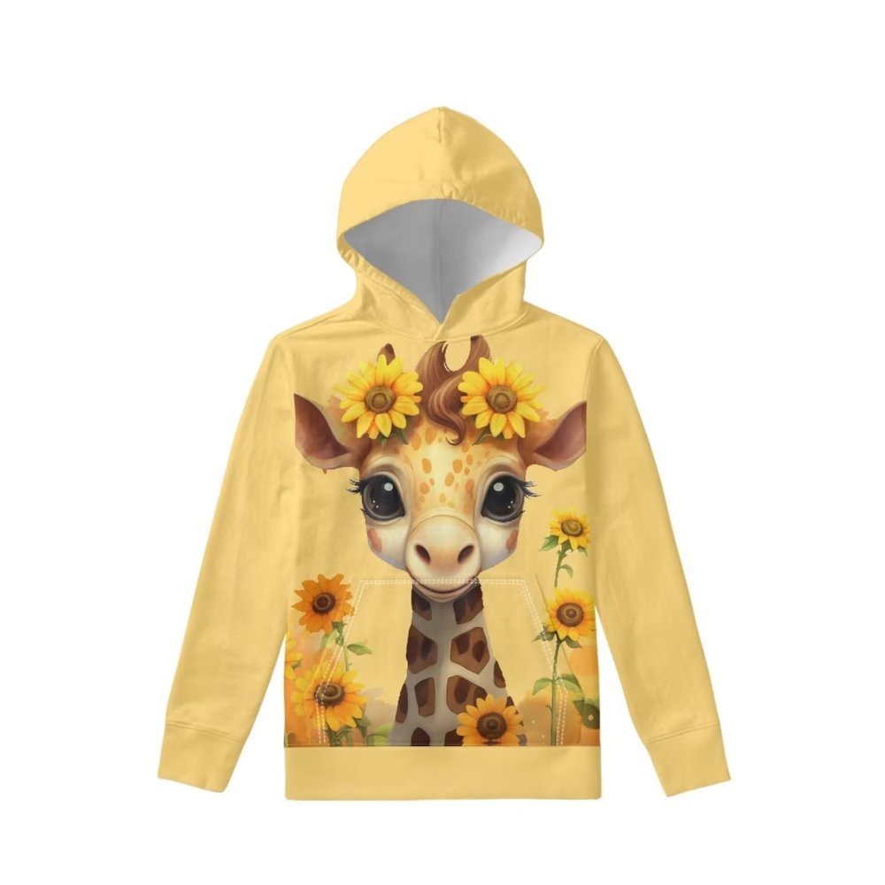 WELLFLYHOM Sunflower Clothes Kids Hoodies Funny Giraffe Sweatshirt Size 11-13 Graphic Pullover Hoodie Boys Girls Long Sleeve Hoodie Sweater Shirts with Front Pocket Fall Outfits Active Top