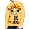 WELLFLYHOM Sunflower Clothes Kids Hoodies Funny Giraffe Sweatshirt Size 11-13 Graphic Pullover Hoodie Boys Girls Long Sleeve Hoodie Sweater Shirts with Front Pocket Fall Outfits Active Top view 4