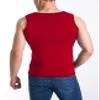 Flygo Mens Cotton Winter Warm Thermal Tank Top Fleece Lined Underwear Sleeveless Vest(Red-XXL) view 3
