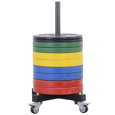 ERRULAN Rolling Olympic Weight Plates Storage, Home Gym Garage Weight Holder Rack for Plates, Space Saving Bumper Plate Organizer for Man Woman Fitness - Support 500kg