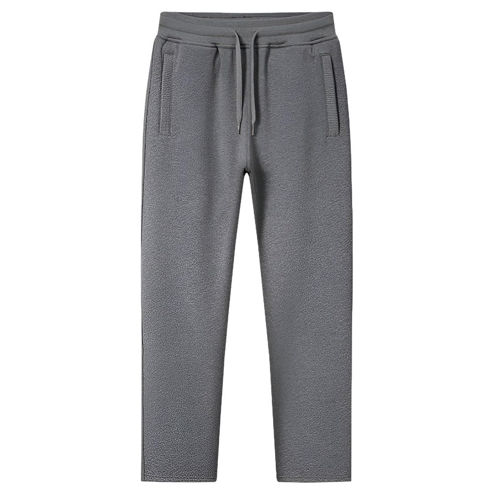 ANUFER Mens Slim Fit Cotton Sweatpants Jogging Bottoms with Zipper Pockets Casual Trousers Open Bottom Grey Fluff XL