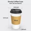 Dealusy 100 Pack 16 oz Disposable Coffee Cups with Lids and Sleeves, Sturdy Thick Paper & Leak-free Insulated to Go Paper Hot Coffee Cups for Hot & Cold Beverage view 2