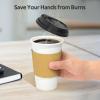 Dealusy 100 Pack 16 oz Disposable Coffee Cups with Lids and Sleeves, Sturdy Thick Paper & Leak-free Insulated to Go Paper Hot Coffee Cups for Hot & Cold Beverage view 3