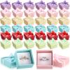 Bucherry 72 Pcs Ring Boxes 1.6 x 1.6 In Hard Cardboard Jewelry Box with Ribbon Bow Small Jewelry Gift Cases for Small Business(Vivid Color) view 1