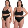 Amwounu High Waisted Thongs For Women Soft Underwear High Rise Black Nude Grey Cotton Panties Size S Pack of 6 view 3