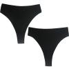 Amwounu High Waisted Thongs For Women Soft Underwear High Rise Black Nude Grey Cotton Panties Size S Pack of 6 view 4