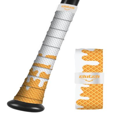 Clutch Sports Apparel All-Weather Bat Grip Tape, 1.1mm Cushioned & Non-Slip for Baseball & Softball, Durable & Multi-Sport Performance for Youth & Adult Players, Vanilla Ice Cream Drip Design