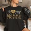 GODMERCH I Love Being Nanny Sweatshirt Personalized Nickname Grandma with Kid Names on Sleeve, Custom Christmas Gigi Nana Mimi Sweater, Gift for Nanny view 3