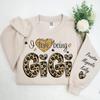 GODMERCH I Love Being Nanny Sweatshirt Personalized Nickname Grandma with Kid Names on Sleeve, Custom Christmas Gigi Nana Mimi Sweater, Gift for Nanny view 4