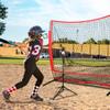 Nova Microdermabrasion 55 Feet Baseball & Softball Net with Adjustable Tee Kit, Portable Training Net for Hitting & Pitching with Carry Bag view 2