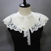 MYAYD White Lace Mesh Embellished Decorative Fake Collar Small Cape Costume Accessory for Women view 3