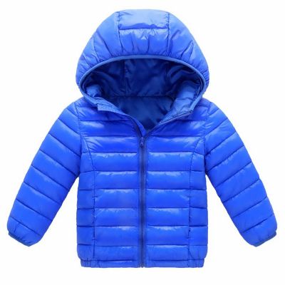 Blue Small And Medium Sized Boys And Girls Warm Cotton Padded Jacket Autumn And Winter Children's (Blue, 9-10Years)