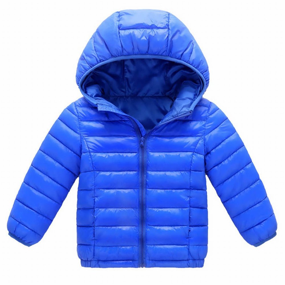 Blue Small And Medium Sized Boys And Girls Warm Cotton Padded Jacket Autumn And Winter Children's (Blue, 9-10Years)