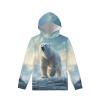WELLFLYHOM Polar Bear Hoodies Trendy Graphic Sweatshirt for Kids Boy Size 6 7 Girls Long Sleeve Pullover Top Workout Casual Hoodie Active Sweater Shirts Teens Fall Clothes Outfits view 1