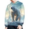 WELLFLYHOM Polar Bear Hoodies Trendy Graphic Sweatshirt for Kids Boy Size 6 7 Girls Long Sleeve Pullover Top Workout Casual Hoodie Active Sweater Shirts Teens Fall Clothes Outfits view 3