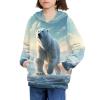 WELLFLYHOM Polar Bear Hoodies Trendy Graphic Sweatshirt for Kids Boy Size 6 7 Girls Long Sleeve Pullover Top Workout Casual Hoodie Active Sweater Shirts Teens Fall Clothes Outfits view 4