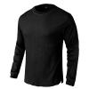 ZYXTIM Mens Long Sleeve T Shirt Waffle Crew Neck Casual Shirts Ribbed Lightweight Warm Fall Blouse Muscle Gym Workout Tops Black view 4