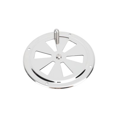 Cabin Ventilation Plate, Marine Grade Stainless Steel Round Louver Vent Cover with Side Knob for Boat Yacht RV, Marine Grade High Strength Easy Grip Stainless Steel Air Vent (4in)
