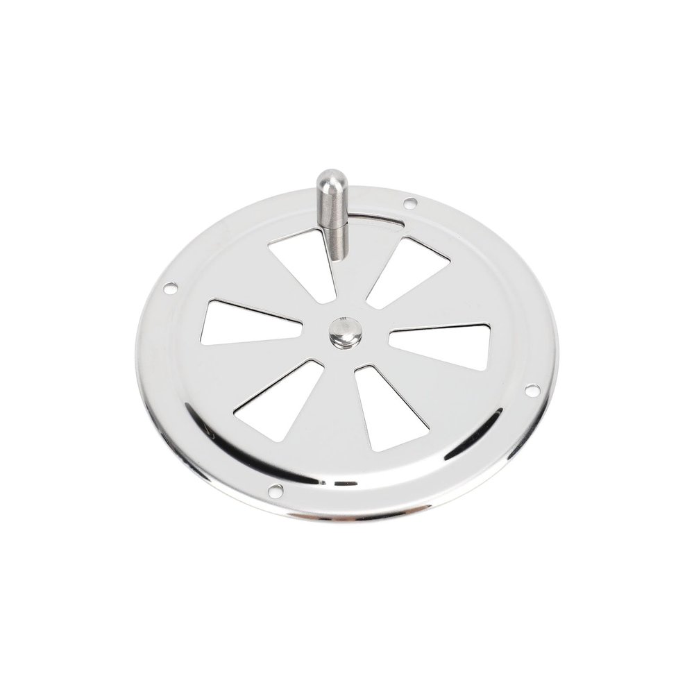 Cabin Ventilation Plate, Marine Grade Stainless Steel Round Louver Vent Cover with Side Knob for Boat Yacht RV, Marine Grade High Strength Easy Grip Stainless Steel Air Vent (4in)