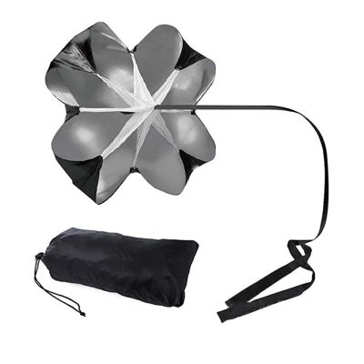 HERCHR Running Umbrella, Speed Resistance Parachute with Adjustable Strap Black Running Speed Chute Parachute for Acceleration Training