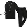 OWLONLINE Japanese Kimono Men's Cotton Pajamas Suit Plus Size Zen Clothing (Size L, E) view 3