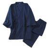 OWLONLINE Men's Japanese Kimono Cotton Hanfu Ancient Pajamas Suit Plus Size Zen Clothing (Size M, M) Deep Blue view 1