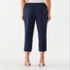 Rafaella Women's 24" Satin Twill Capri with Grommets, Stretch Fabric, Elastic Waistband, Curvy Slim Fit Dress Pants, Navy, 14 view 2