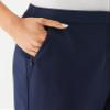 Rafaella Women's 24" Satin Twill Capri with Grommets, Stretch Fabric, Elastic Waistband, Curvy Slim Fit Dress Pants, Navy, 14 view 3